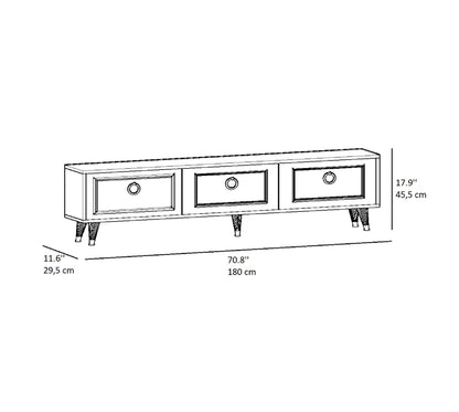 180 cm Wide TV Stand and Media Console with Cabinets Romens