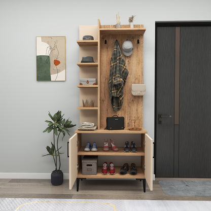 Lefteris Hallway Coat Rack with Shelves