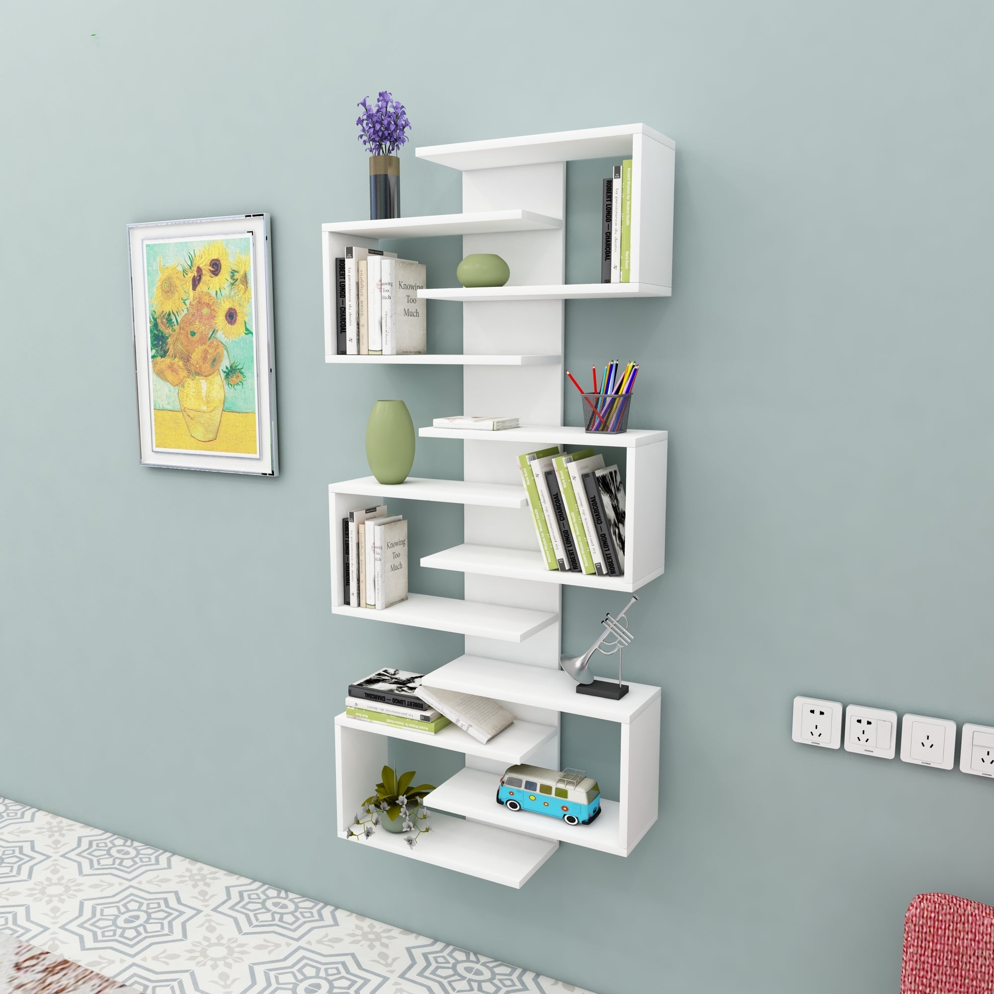 Tall deals floating bookshelf