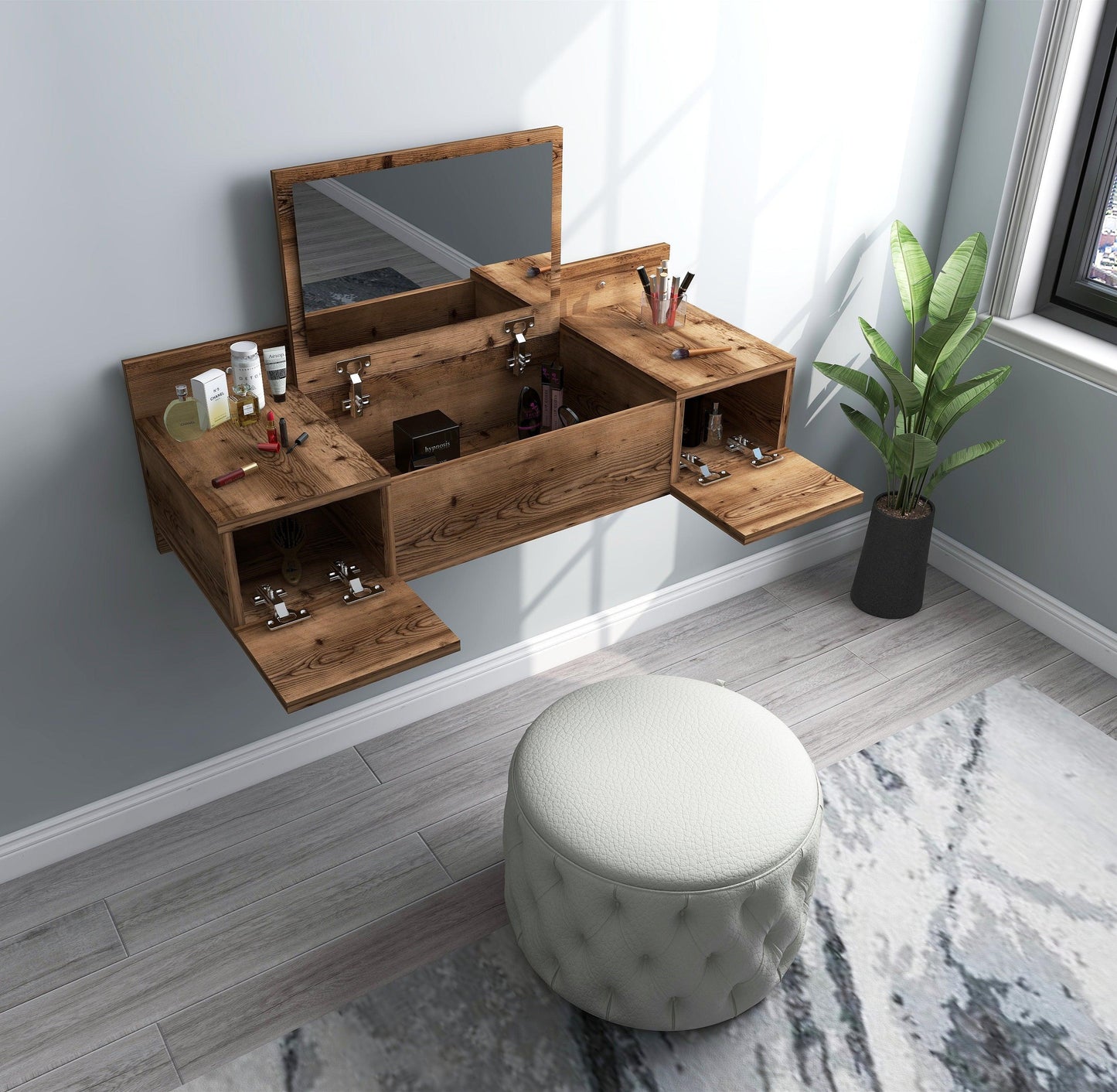 vanity, toilet table, makeup vanity, makeup table, dressing table