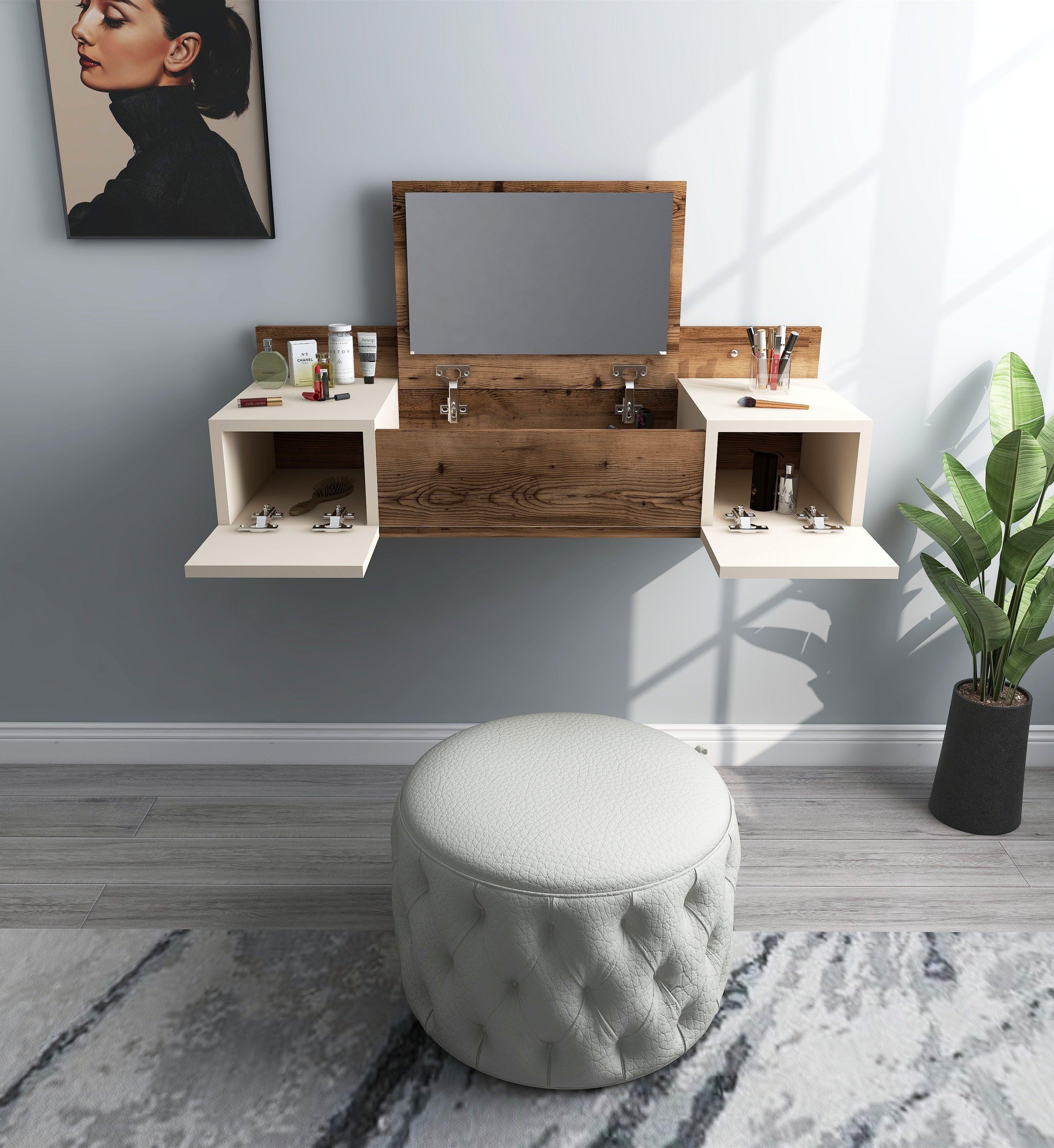 Wall mounted online makeup vanity