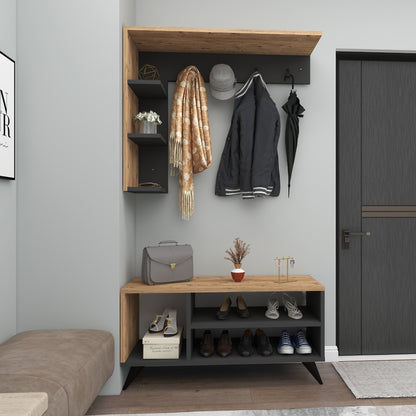 Hallway Coat Rack with Shelves Cassia