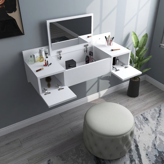 Wall Mounted Makeup Vanity Table with Mirror Bertus