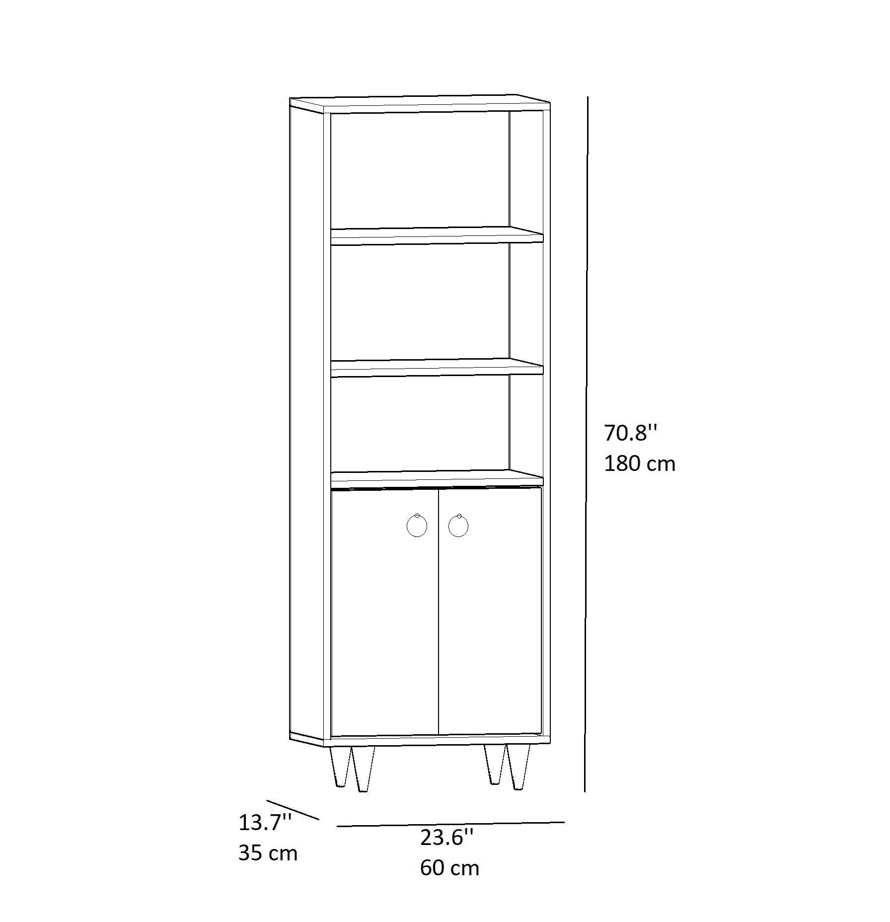 Ariana Bookcase with Cabinets and Shelves - Destina Home