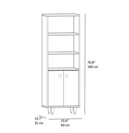 Ariana Bookcase with Cabinets and Shelves - Destina Home