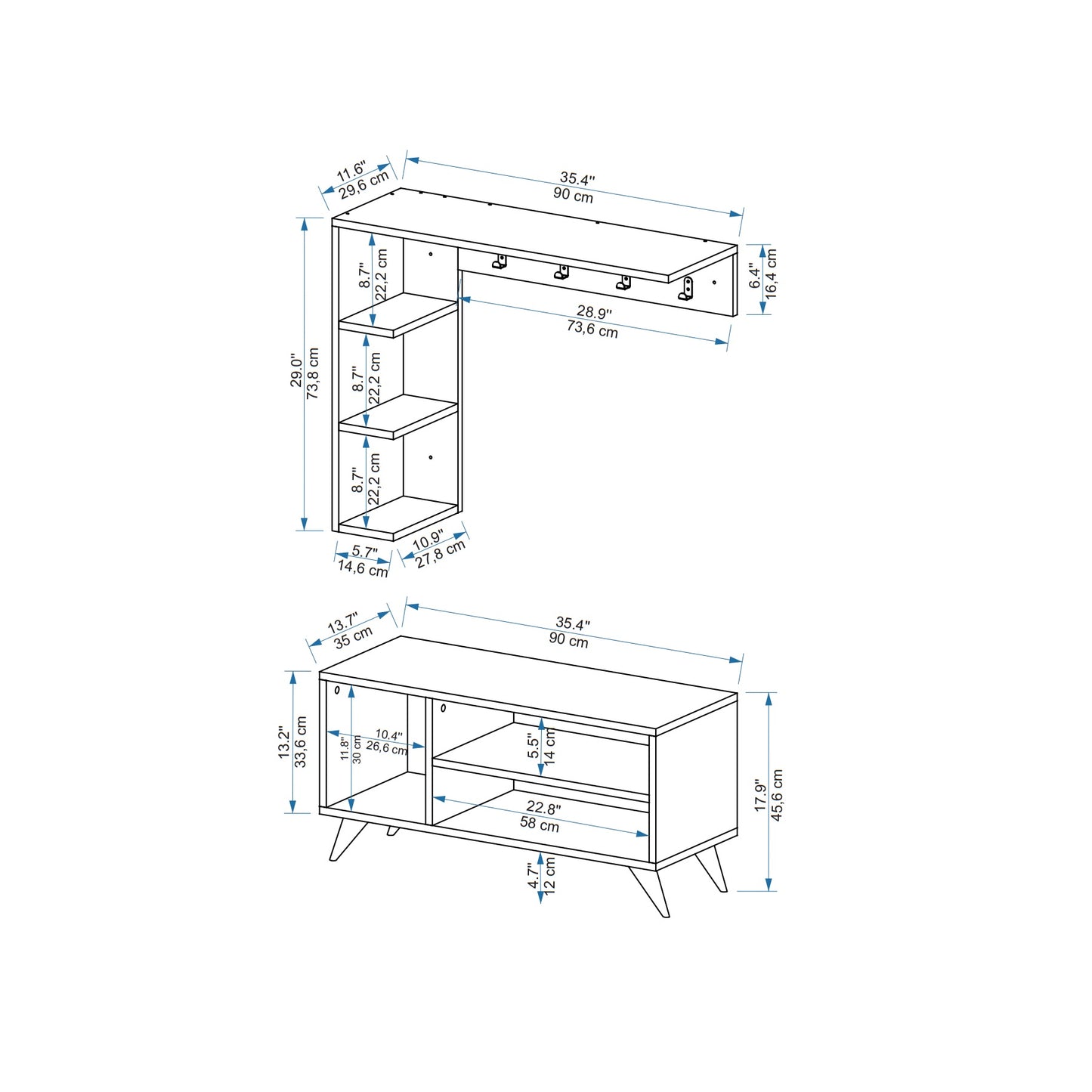 Flurgarderobe mit Regalen Cassia